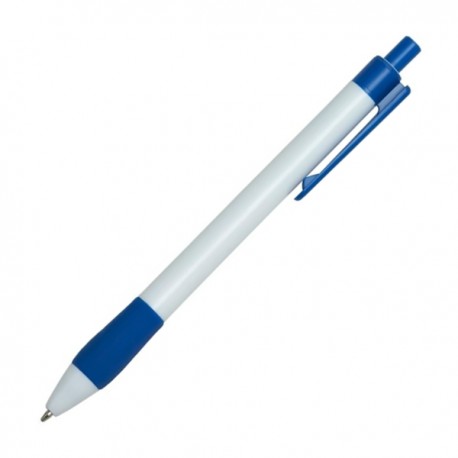 Caneta plástica com detalhes emborrachados - Ref. 713